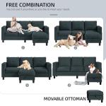 79" Modern Convertible Sectional Sofa - Dark Grey