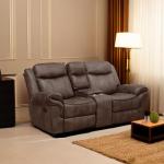 Amos Oversized Reclining Loveseat Sofa - Brown
