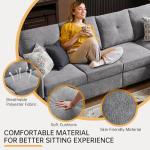 Light Grey Convertible Sectional Sofa with Storage