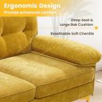 Modern 82-Inch Convertible Chenille Sectional Sofa