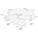 3-Piece Grey Sectional Sofa with Cup Holders