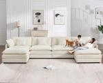 Beige Oversized Modular U-Shaped Sectional Sofa