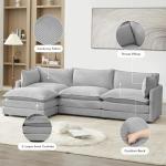 Oversized Gray Modular Sectional Sofa with Ottoman