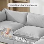 Oversized Gray Modular Sectional Sofa with Ottoman