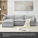 Oversized Gray Modular Sectional Sofa with Ottoman