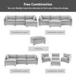 Oversized Gray Modular Sectional Sofa with Ottoman