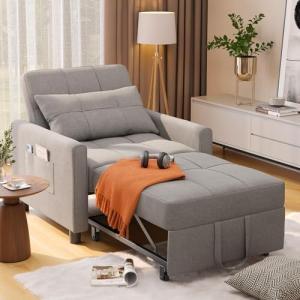 3-in-1 Adjustable Sofa Bed in Modern Grey