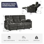 Power Reclining Sofa with Heat, Massage & USB