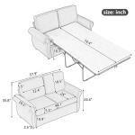 P PURLOVE Modern Sleeper Sofa Bed Loveseat in Gray