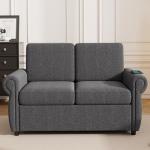 P PURLOVE Modern Sleeper Sofa Bed Loveseat in Gray