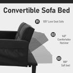 AVAWING Modern Convertible Leather Futon Sofa Bed