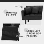 AVAWING Modern Convertible Leather Futon Sofa Bed