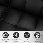 AVAWING Modern Convertible Leather Futon Sofa Bed