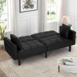 AVAWING Modern Convertible Leather Futon Sofa Bed