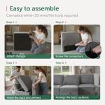 HONBAY Grey U-Shaped Modular Sectional Sofa