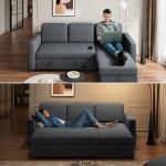 Yaheetech Dark Gray L-Shaped Sectional Sofa