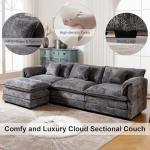 127" Cloud Couch Sectional Sofa with Ottoman