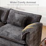 127" Cloud Couch Sectional Sofa with Ottoman