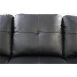 Transitional Black Faux Leather Sectional Sofa Set