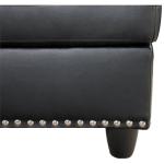 Transitional Black Faux Leather Sectional Sofa Set