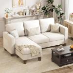 VICTONE L-shaped Sofa with Removable Ottoman