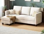 VICTONE L-shaped Sofa with Removable Ottoman