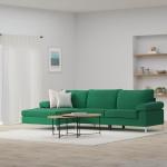 Emerald Large Velvet L-Shaped Sectional Sofa