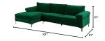 Emerald Large Velvet L-Shaped Sectional Sofa