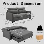 Convertible 75'' Sofa Bed for Small Spaces