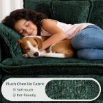 Oversized Chenille Sectional Sofa with Ottoman