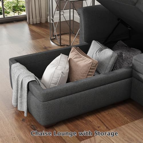 LOVMOR 84-inch L-Shaped Sectional Sleeper Sofa