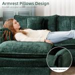 Oversized Chenille Sectional Sofa with Ottoman