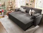 VanAcc Grey Linen Sleeper Sofa with Storage Chaise