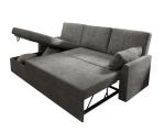 VanAcc Grey Linen Sleeper Sofa with Storage Chaise