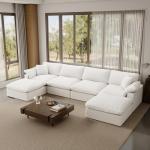 Comfy White Modular Cloud Sectional Sofa