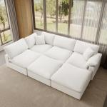 Comfy White Modular Cloud Sectional Sofa