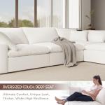 Comfy White Modular Cloud Sectional Sofa