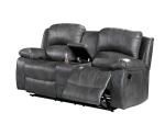 Betsy Furniture Grey 2PC Bonded Leather Recliner Set