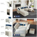 Velvet L-Shaped Modular Sectional Sofa with Storage