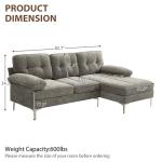 Modern L Shaped Sectional Sofa with Chaise, Removable Cushions