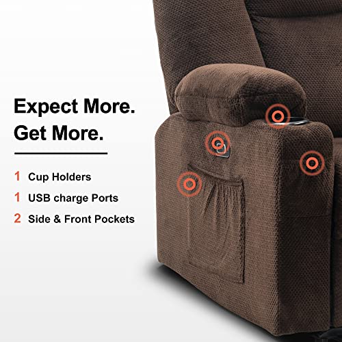 Mcombo Brown Power Reclining Loveseat with Massage