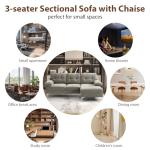 Modern L Shaped Sectional Sofa with Chaise, Removable Cushions