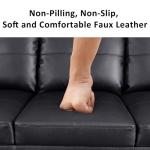 Lostcat Black Sectional Sofa, 74" D x 103" W