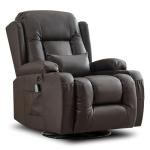 Faux Leather Recliner Chairs with Heat and Massage