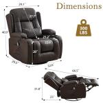 Faux Leather Recliner Chairs with Heat and Massage
