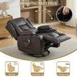 Faux Leather Recliner Chairs with Heat and Massage