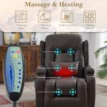 Faux Leather Recliner Chairs with Heat and Massage