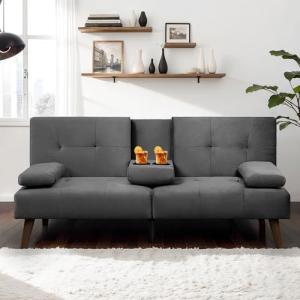 Convertible Sofa Bed with Cup Holder for Small Spaces