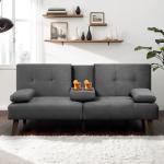Convertible Sofa Bed with Cup Holder for Small Spaces