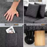 Versatile 4-in-1 Linen Sofa Bed in Black